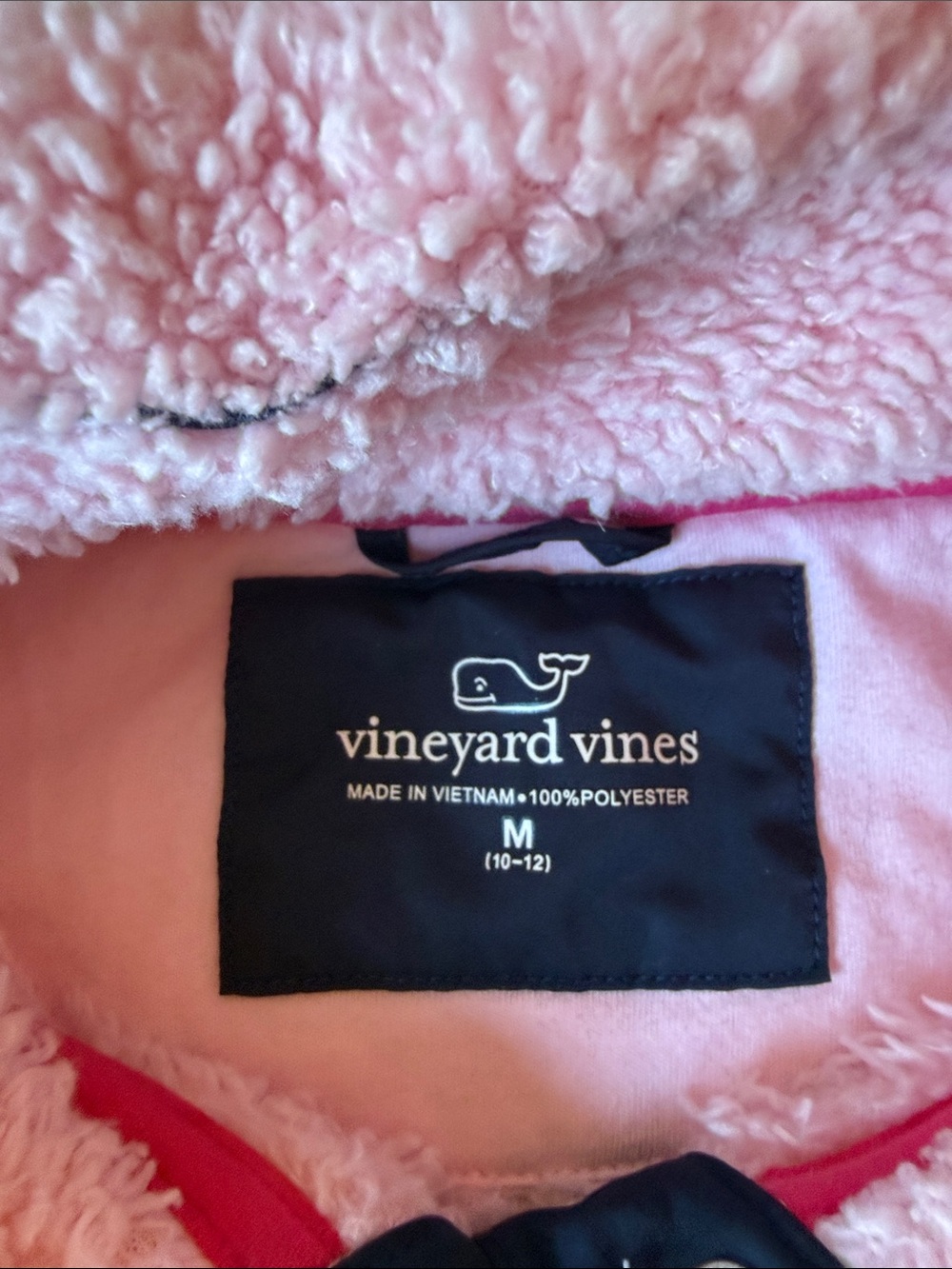 Vineyard Vines Kids Pink Sherpa Pullover Top - Picture 3 of 3